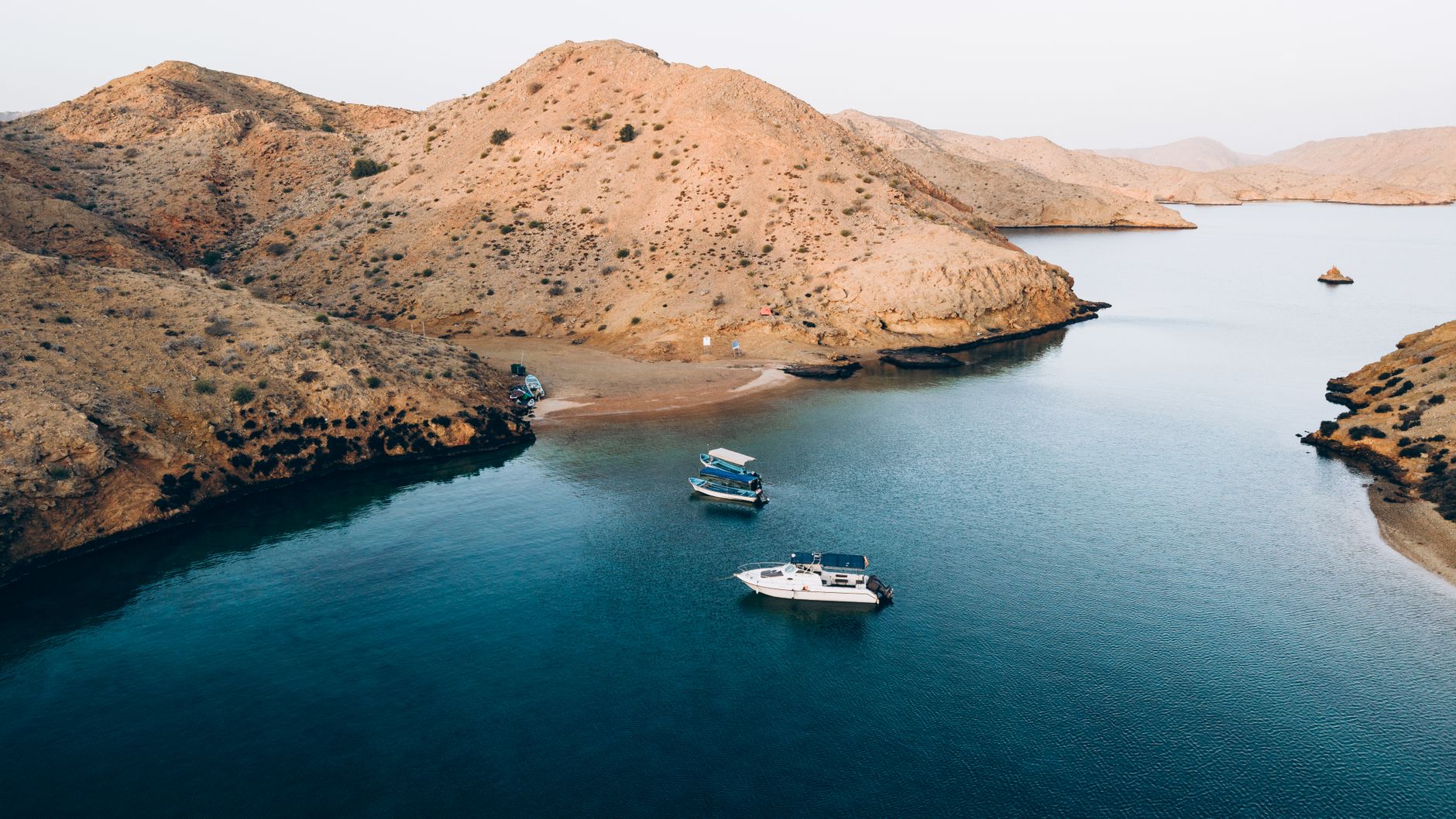 Turquoise cove on the Oman coast